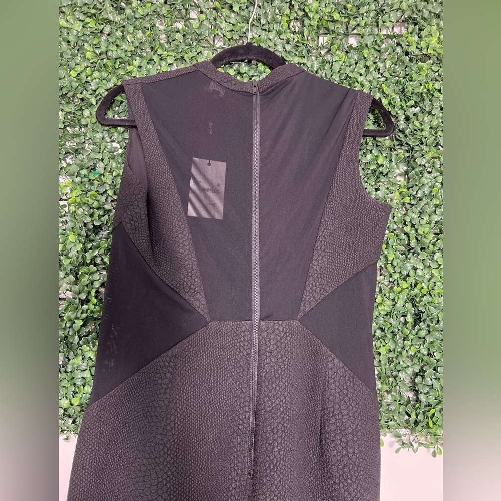 NWT Bardot Womens Black Croc Snake Textured Panel Sheer Cut Sheath Dress Size 8 - Picture 5 of 11